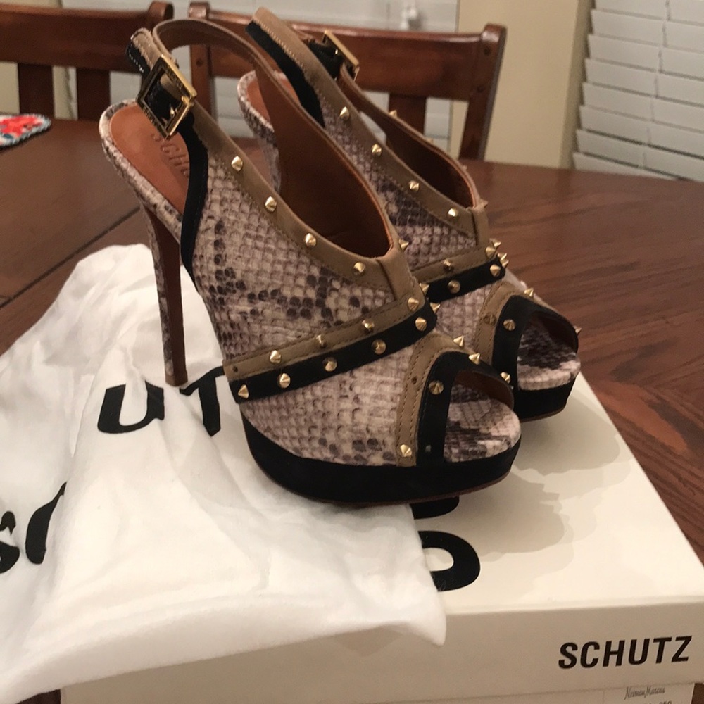 Schutz snake skin heels